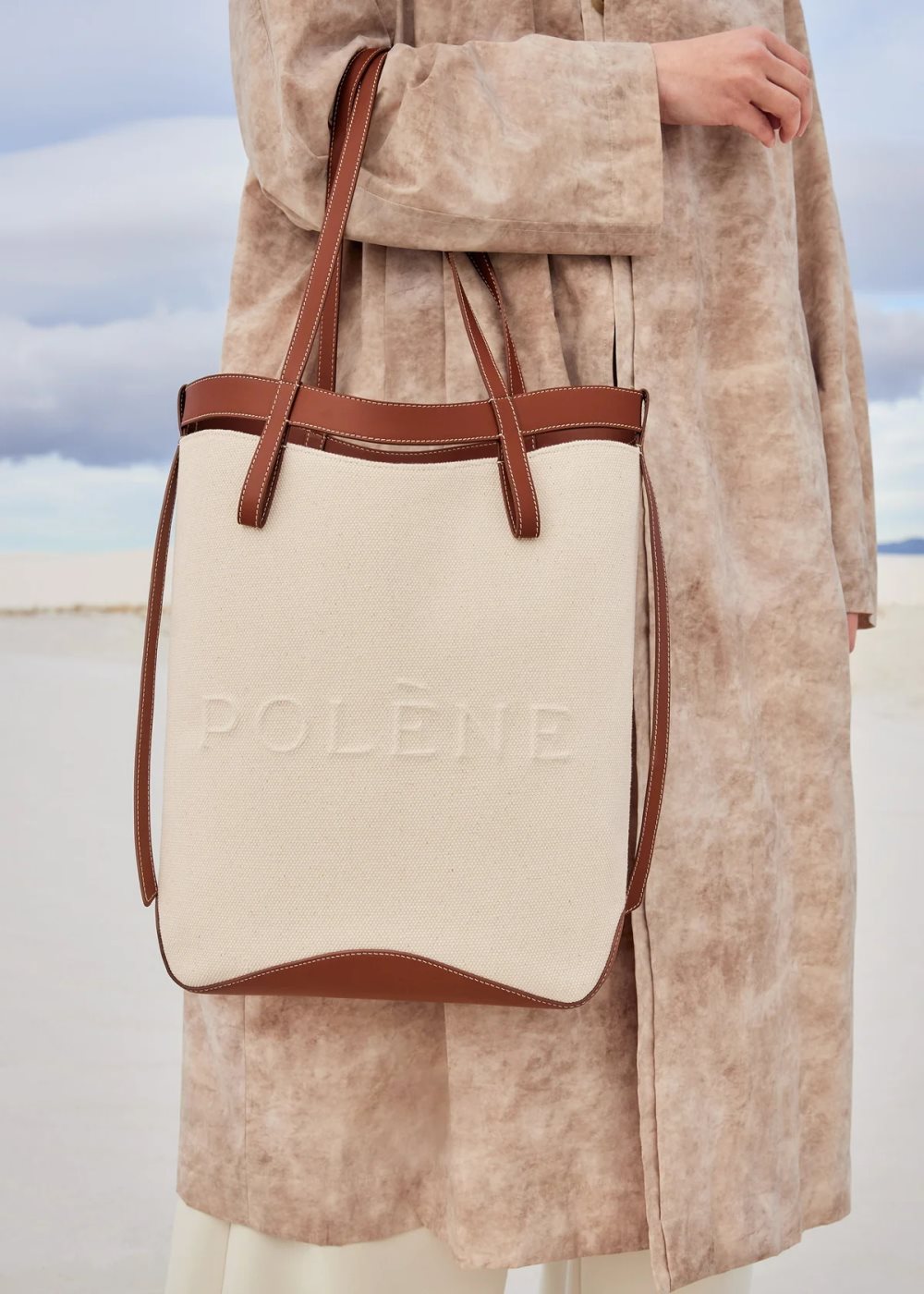 Polene Ilo Tote Väska Beige Bruna | SVERIGE 3LBWYR